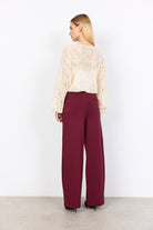 Soya Concept Daniela Jersey Wide Leg Trousers - Dark Red
