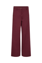 Soya Concept Daniela Jersey Wide Leg Trousers - Dark Red