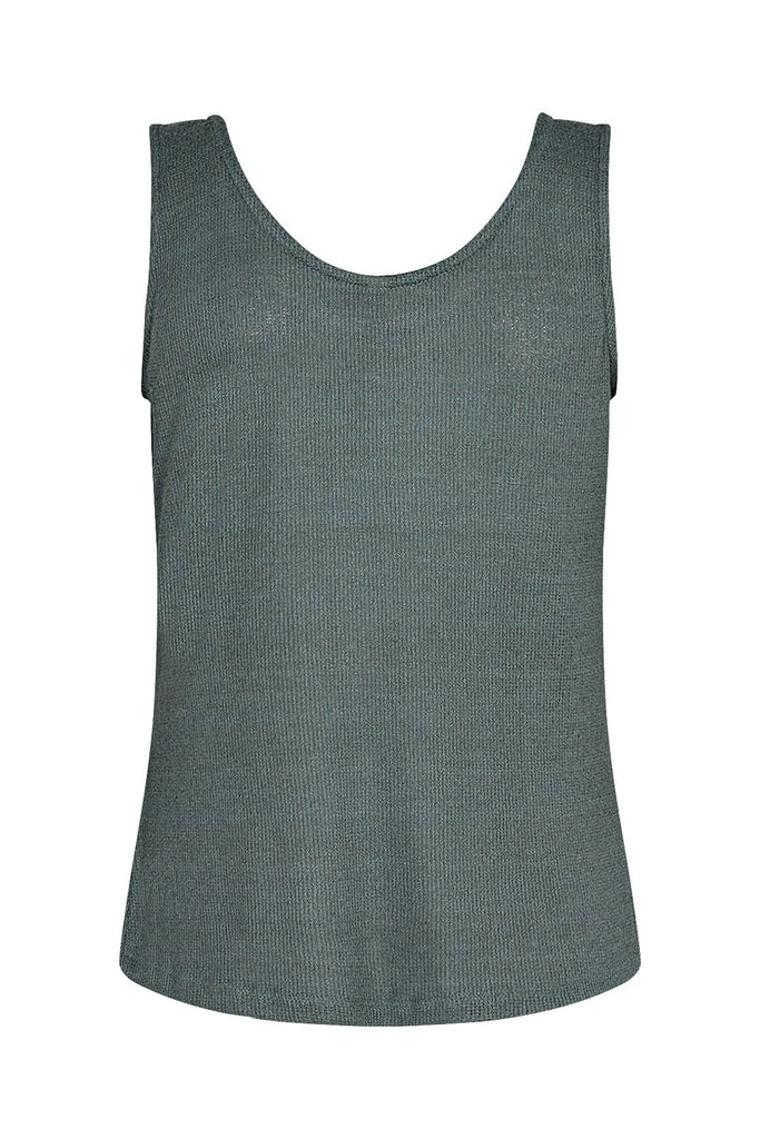 Soya Concept Delia Knitted Vest Top - Shadow Green