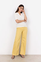Soya Concept Denefa Open Stitch Polo Top - Off White