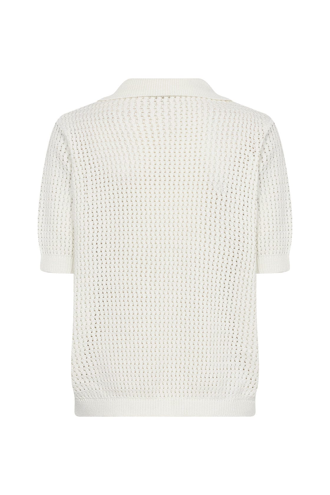 Soya Concept Denefa Open Stitch Polo Top - Off White