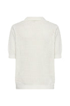 Soya Concept Denefa Open Stitch Polo Top - Off White