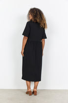 Soya Concept Derby Organic Cotton Midi Dress- Black