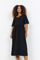 Soya Concept Derby Organic Cotton Midi Dress- Black