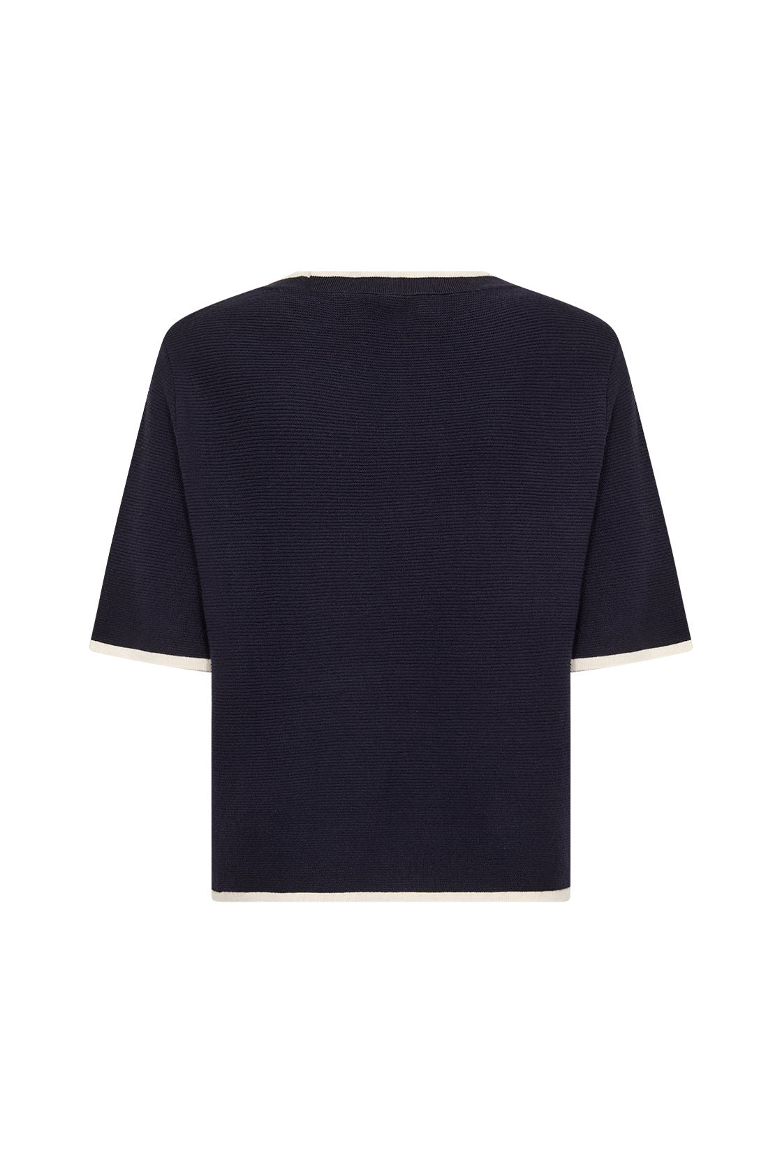 Soya Concept Dollie Contrast Trim Knitted Top - Navy Combi