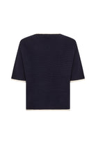 Soya Concept Dollie Contrast Trim Knitted Top - Navy Combi