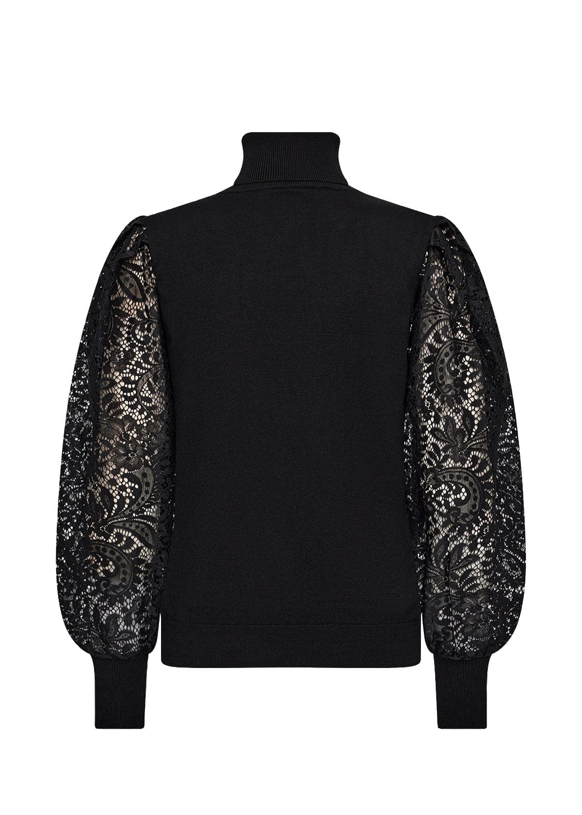 Soya Concept Dollie Knitted Jumper with Lace Sleeves - Black