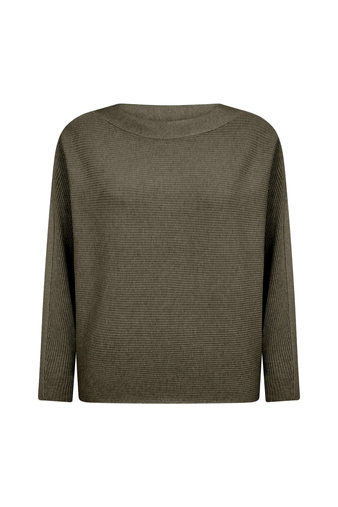 Soya Concept Dollie Knitted Rib Jumper - Grape Leaf Melange