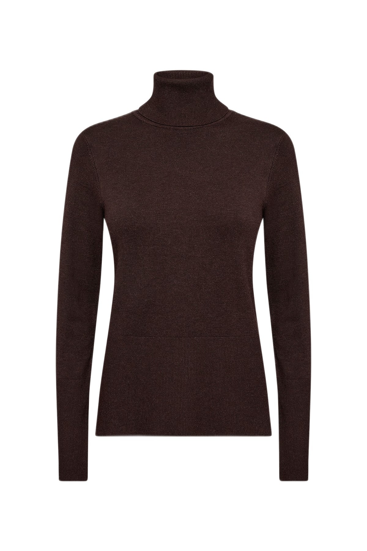 Soya Concept Dollie Roll Neck Jumper - Chocolate Plum Melange