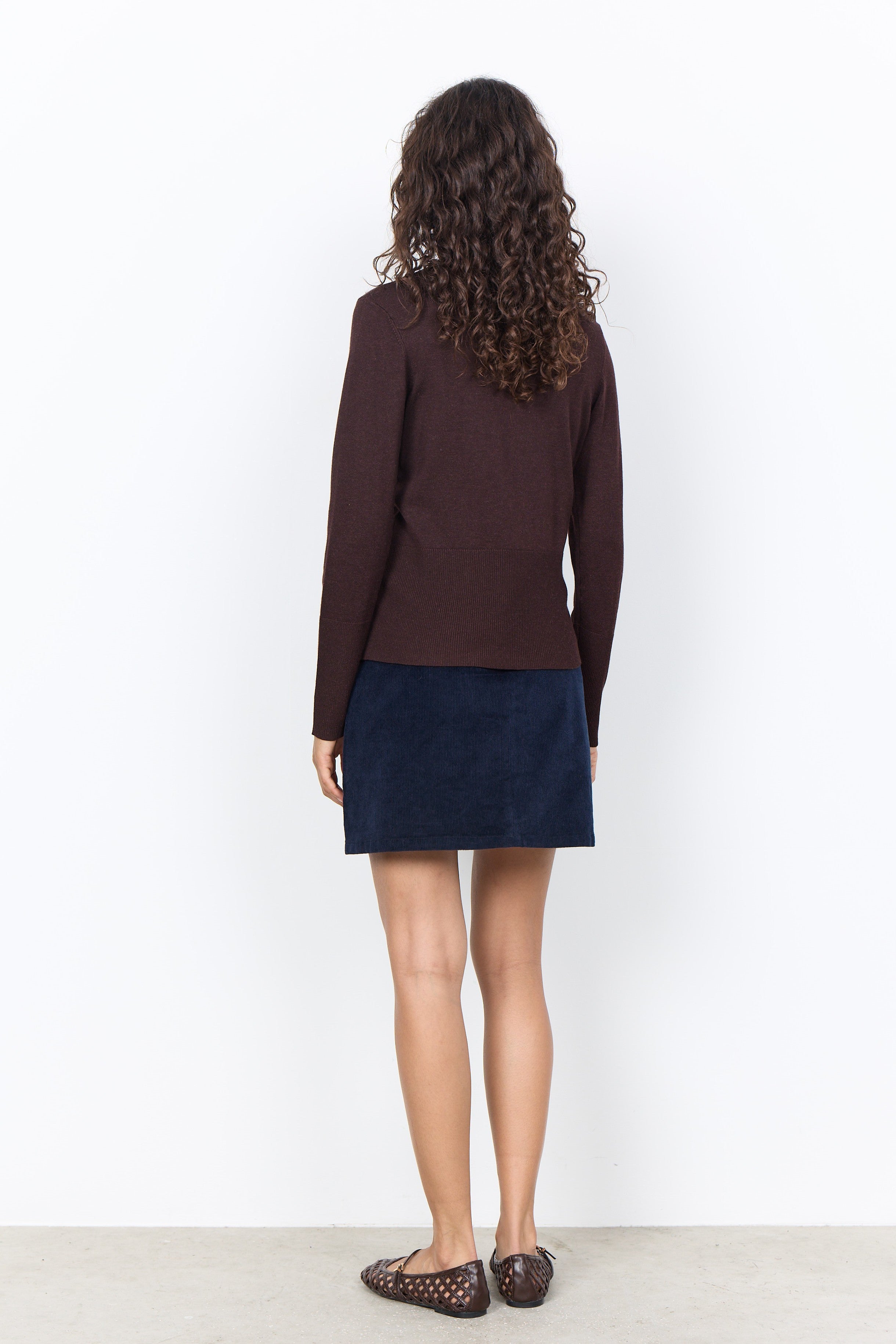 Soya Concept Dollie Roll Neck Jumper - Chocolate Plum Melange