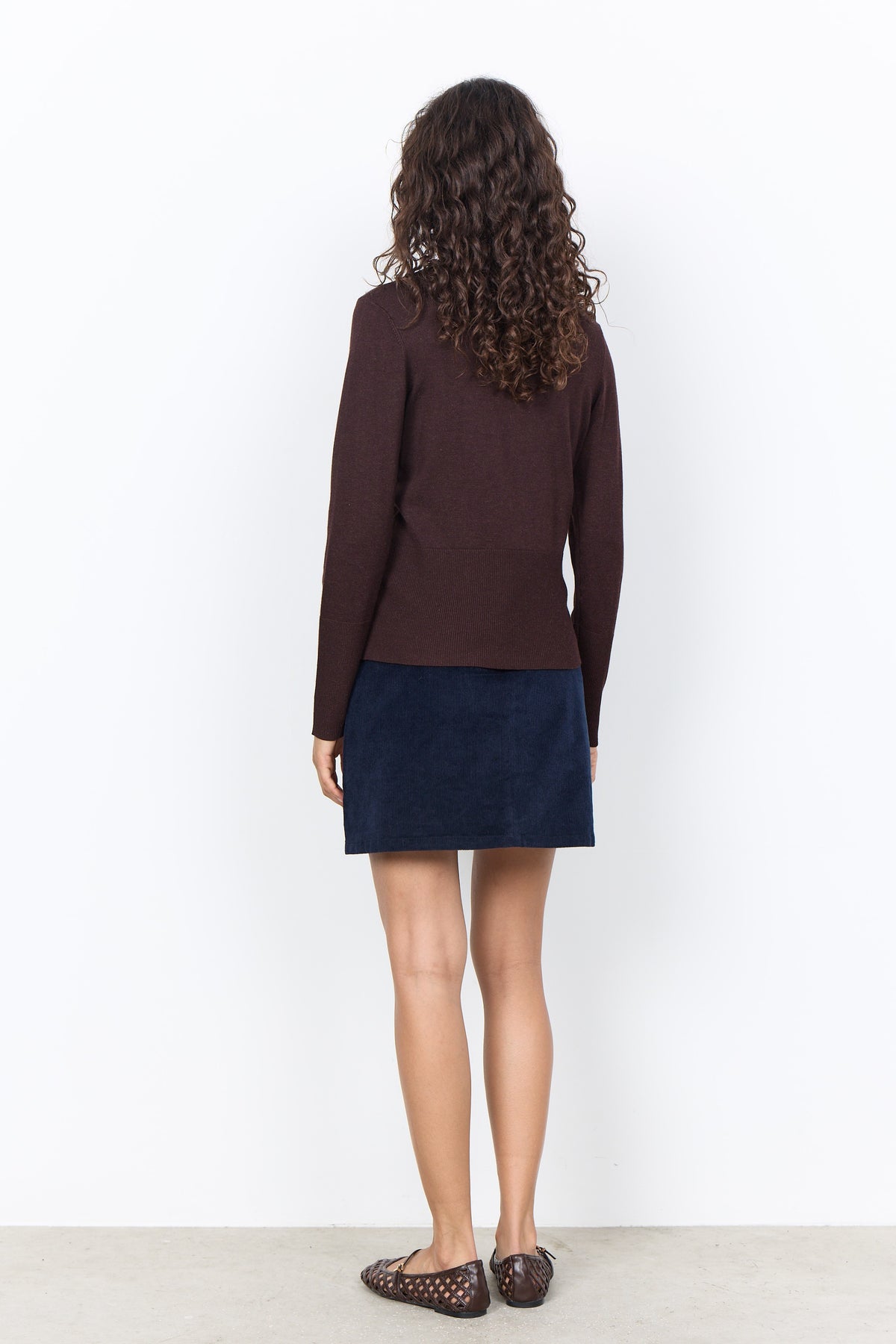 Soya Concept Dollie Roll Neck Jumper - Chocolate Plum Melange