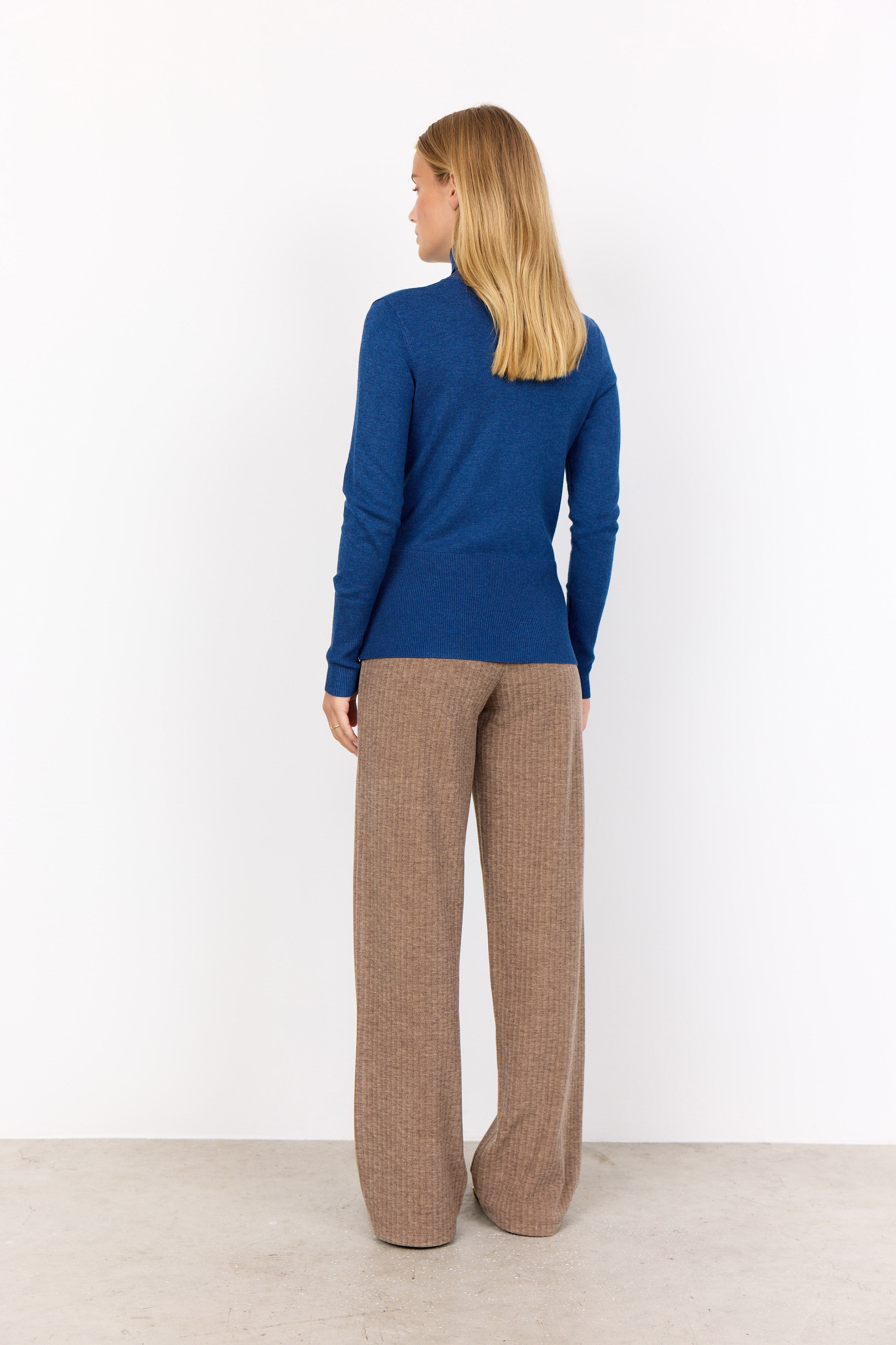 Soya Concept Dollie Roll Neck Jumper - Estate Blue Melange
