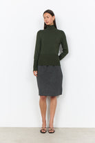Soya Concept Dollie Roll Neck Jumper - Forest Night Melange