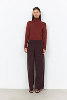 Soya Concept Dollie Roll Neck Jumper - Madder Brown Melange