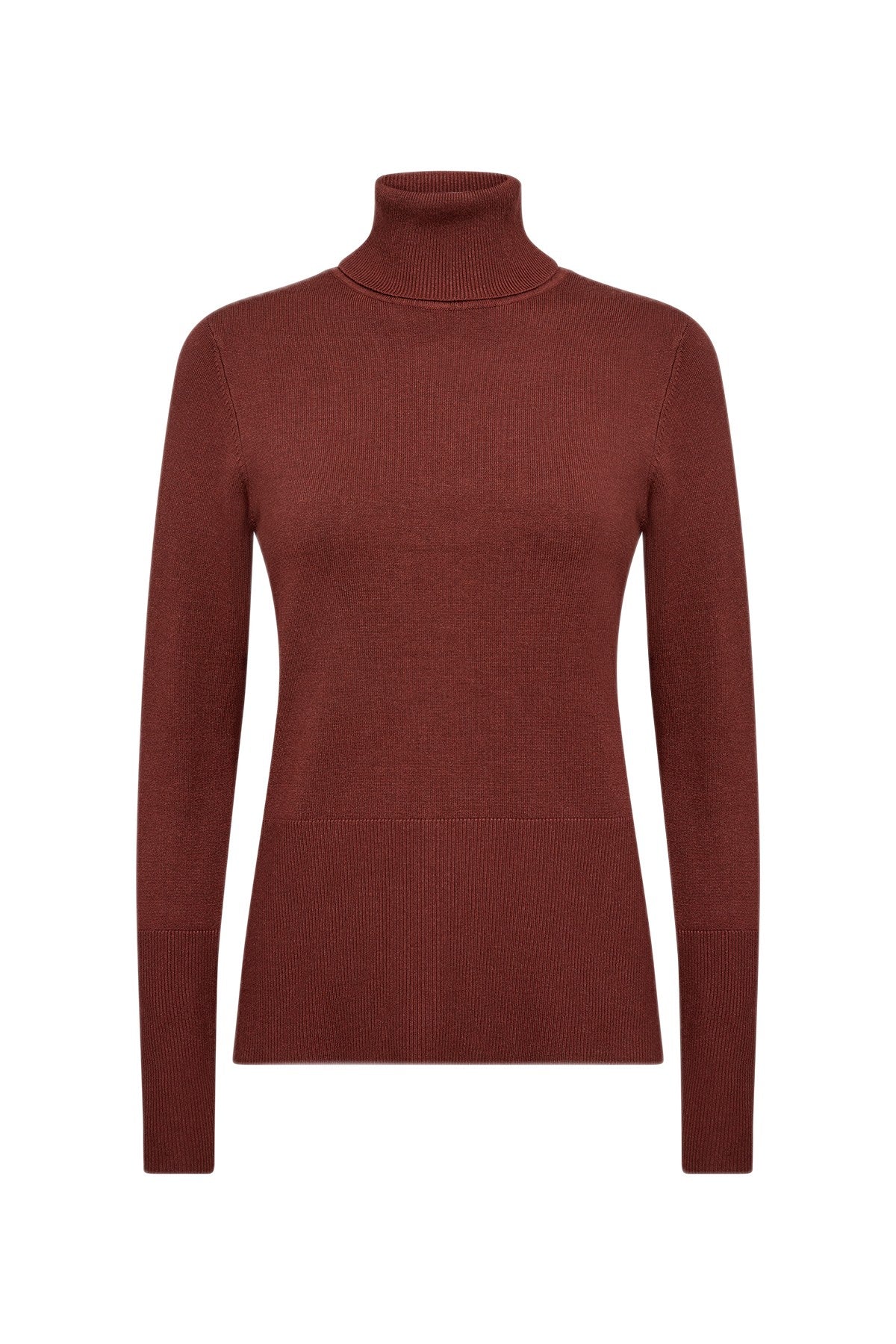 Soya Concept Dollie Roll Neck Jumper - Madder Brown Melange
