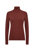 Soya Concept Dollie Roll Neck Jumper - Madder Brown Melange