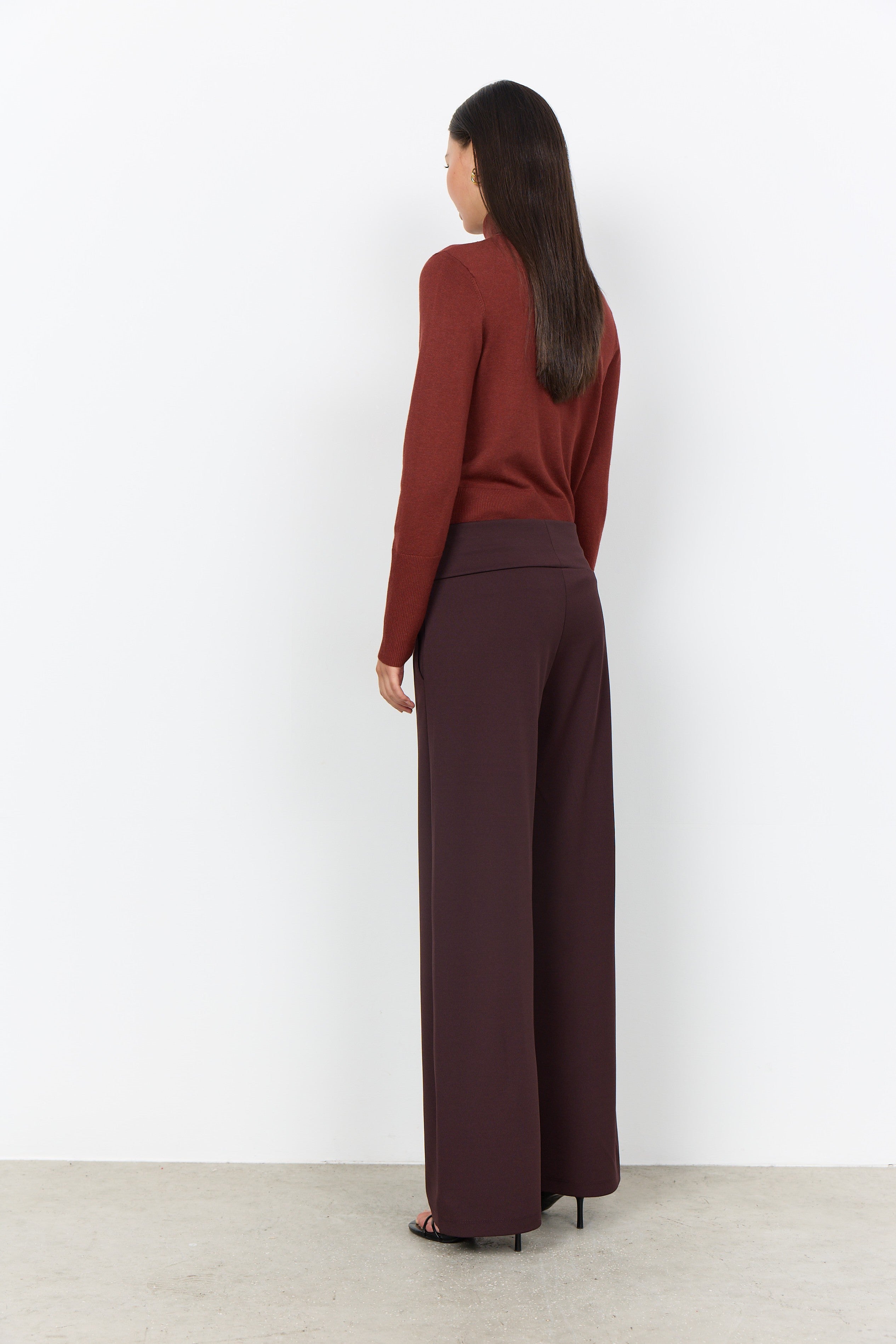 Soya Concept Dollie Roll Neck Jumper - Madder Brown Melange
