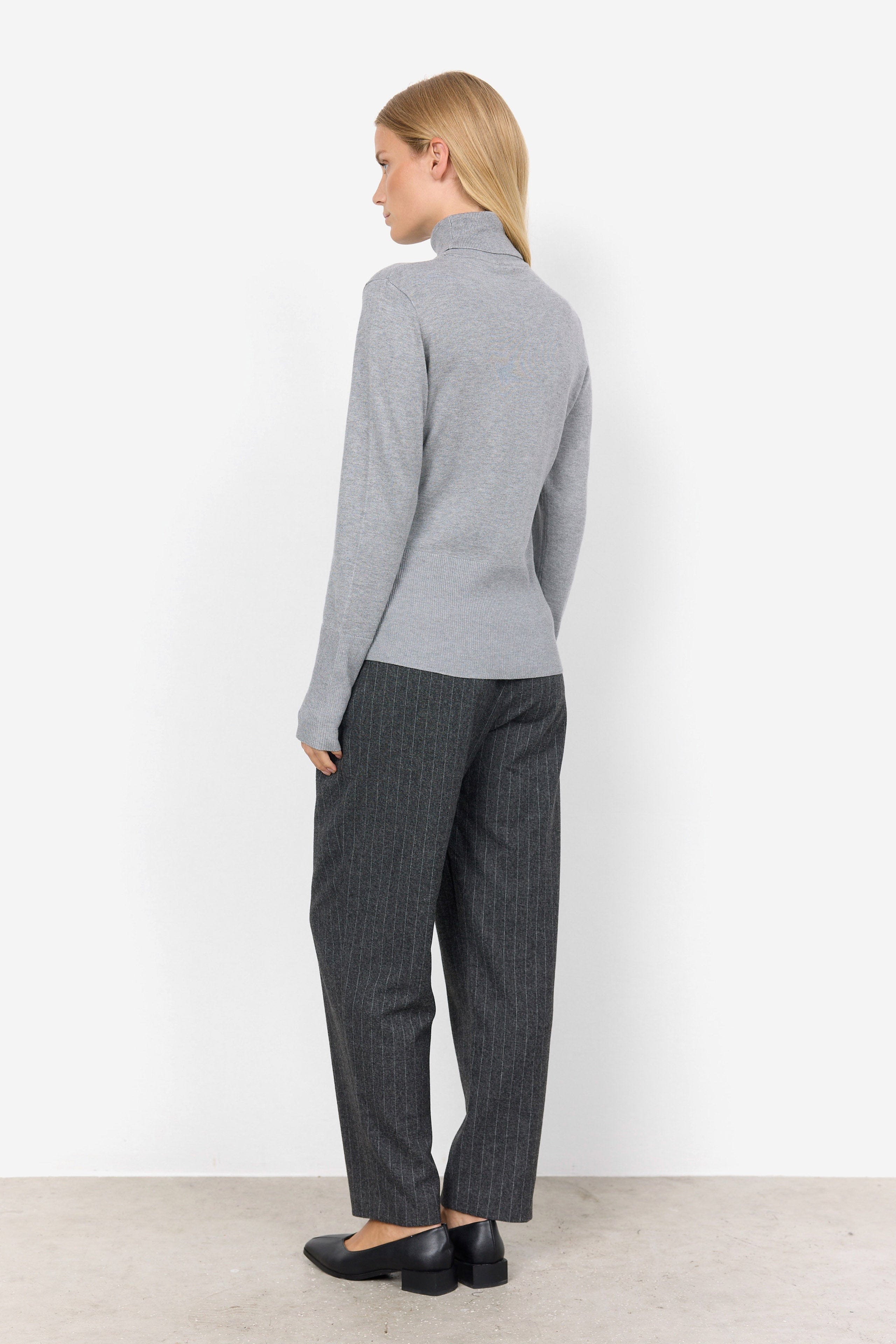 Soya Concept Dollie Roll Neck Jumper - Mid Grey Melange