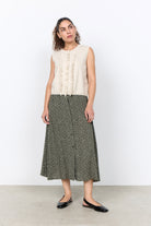 Soya Concept Dollie Ruffle Sleeveless Jumper - Cream Melange