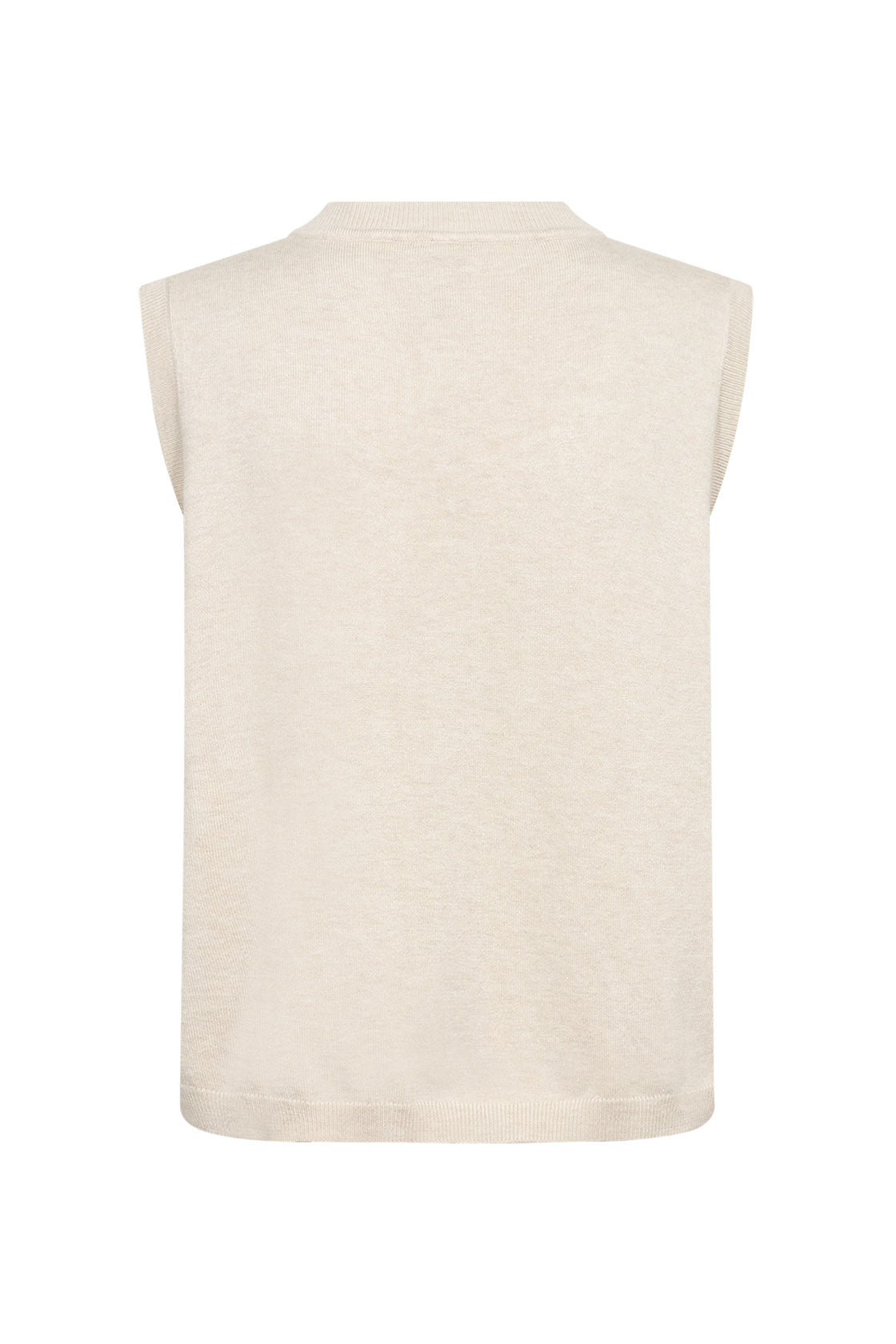 Soya Concept Dollie Ruffle Sleeveless Jumper - Cream Melange