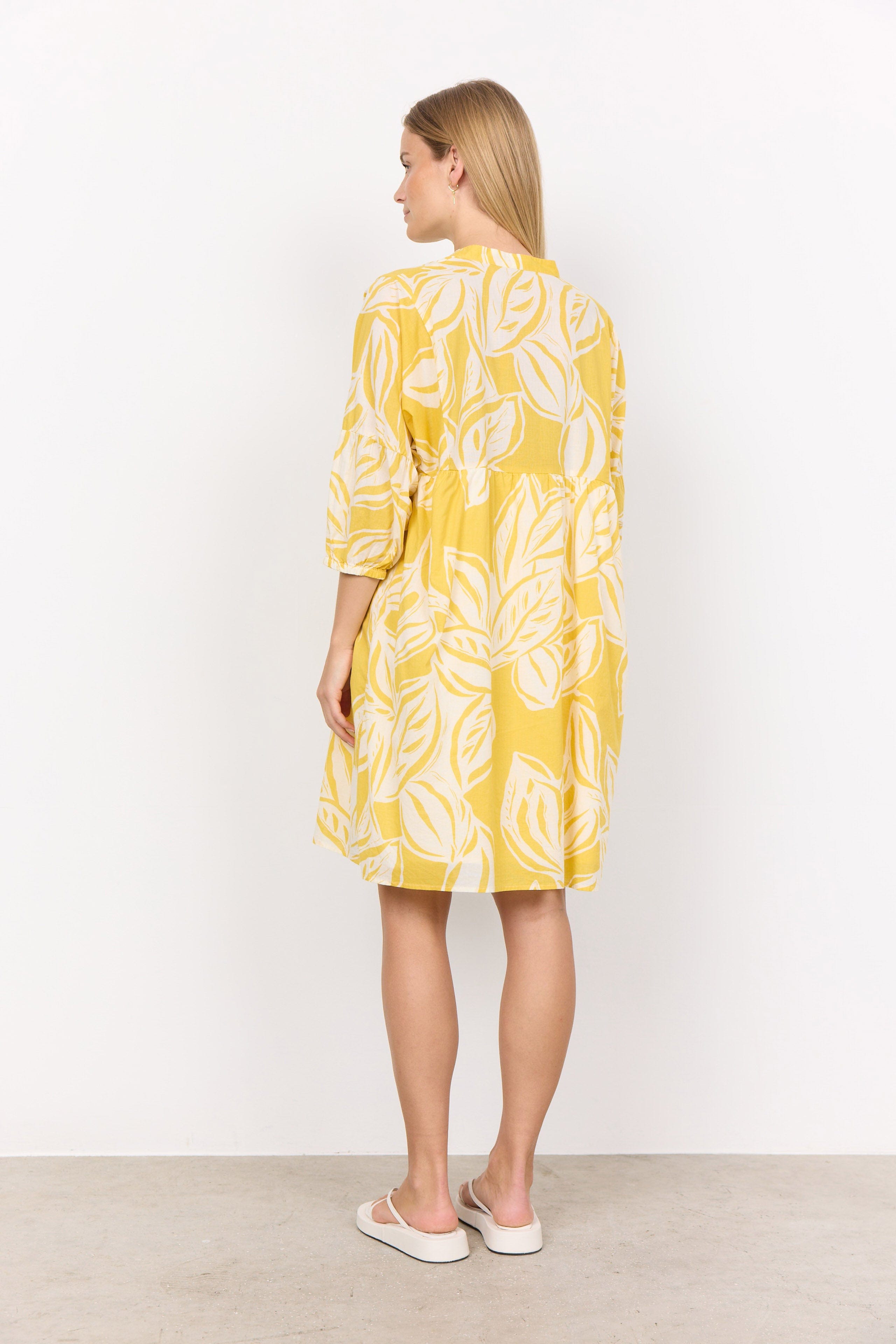 Soya Concept Elvine Printed Dress - Golden Yellow Combi