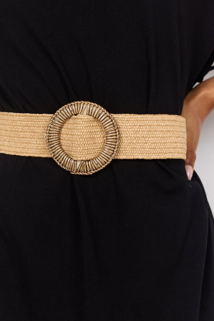 Soya Concept Elvisa Woven Elasticated Belt - Sand