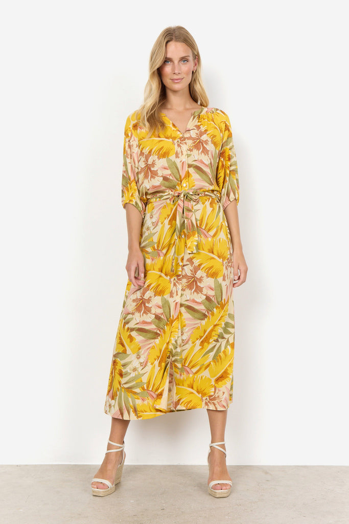 Soya Concept Elyse Dress - Golden Yellow Combi