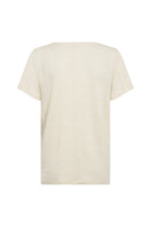 Soya Concept Emel Plain Linen Blend Short Sleeve T-Shirt - Sand