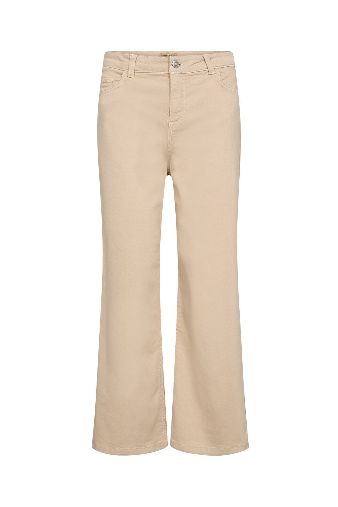 Soya Concept Erna Denim Flared Cropped Trousers - Sand
