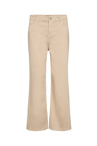 Soya Concept Erna Denim Flared Cropped Trousers - Sand
