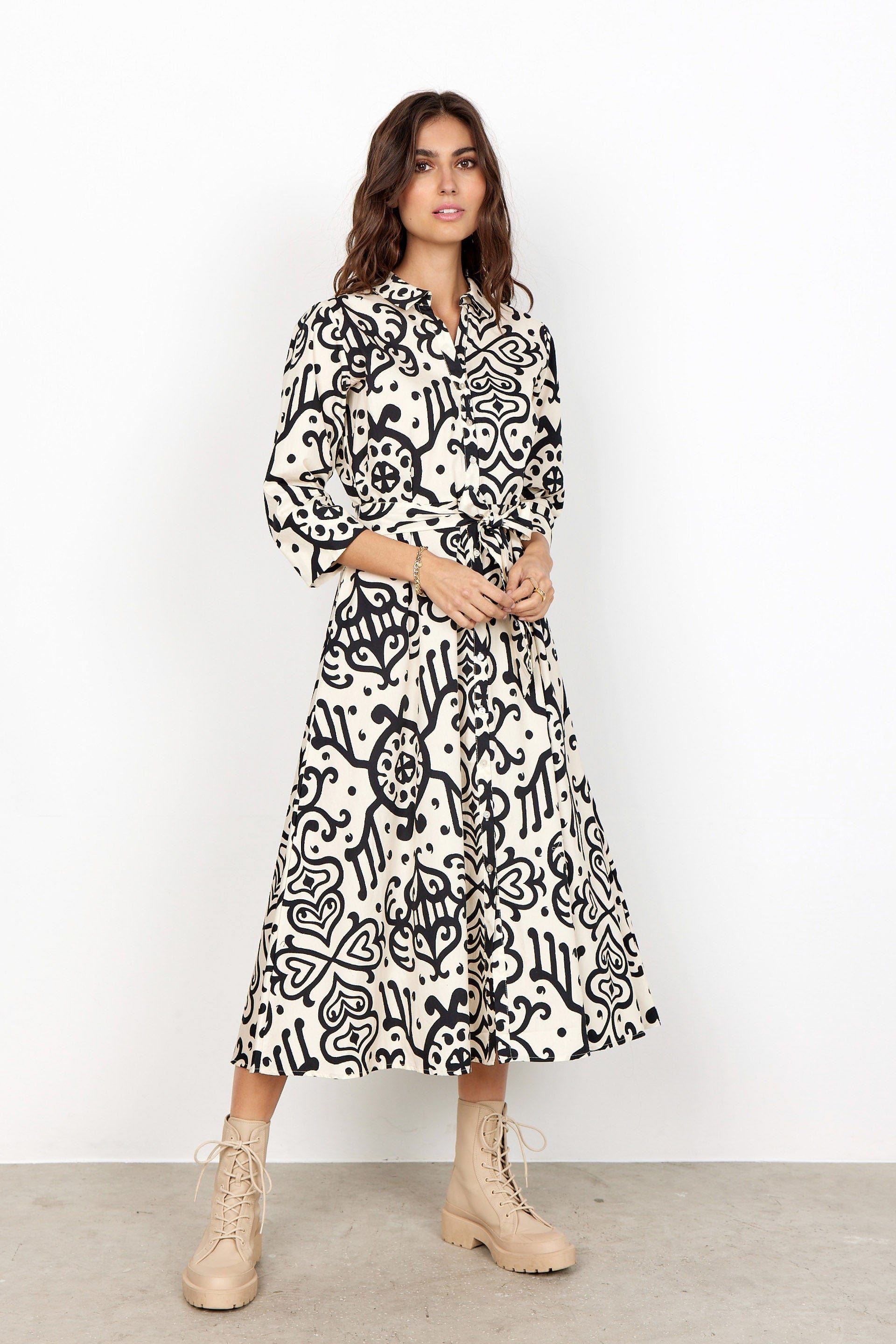 Soya Concept Evin Midi Dress - Black Combi