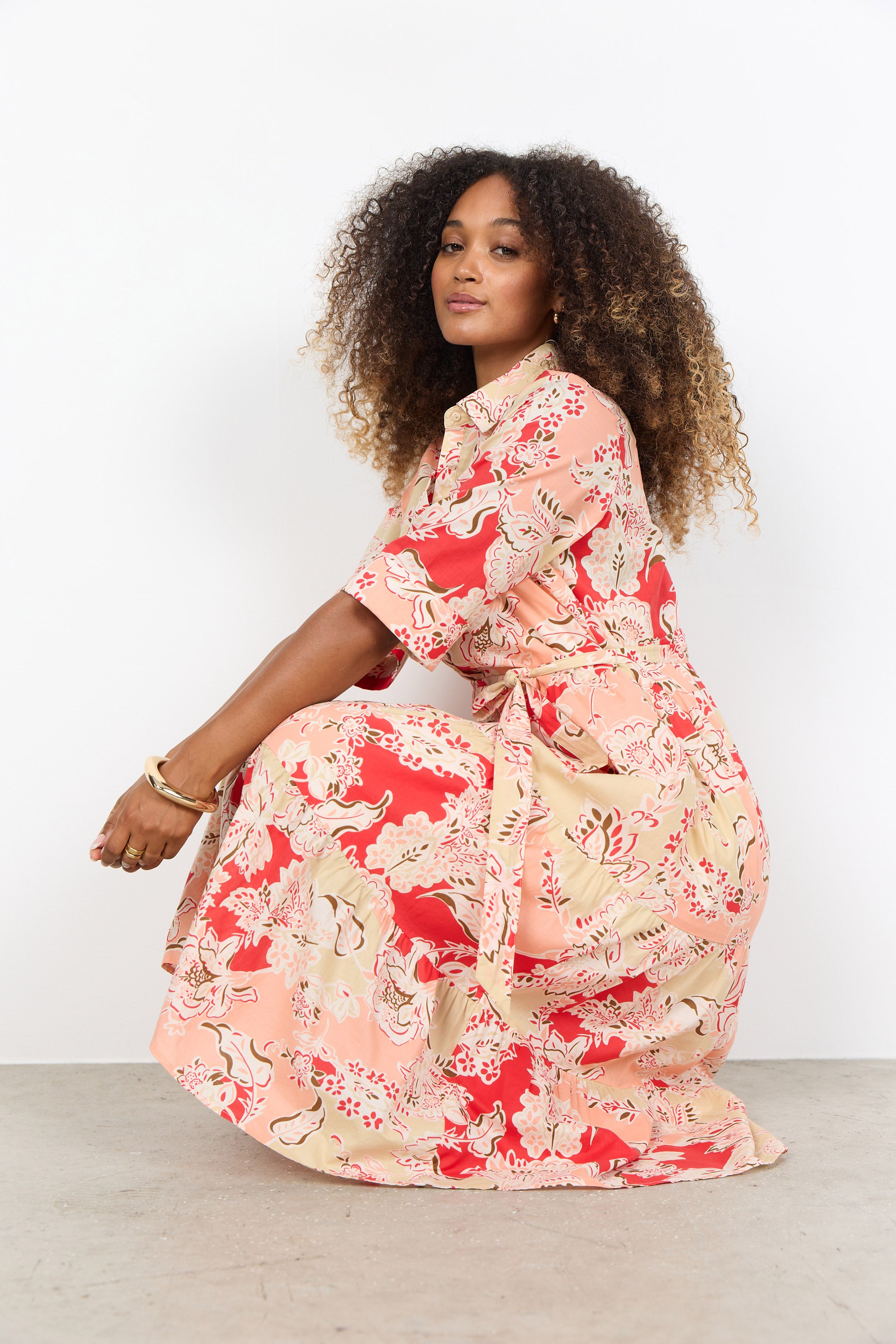 Soya Concept Faldine Midi Shirt Dress - Bittersweet Combi
