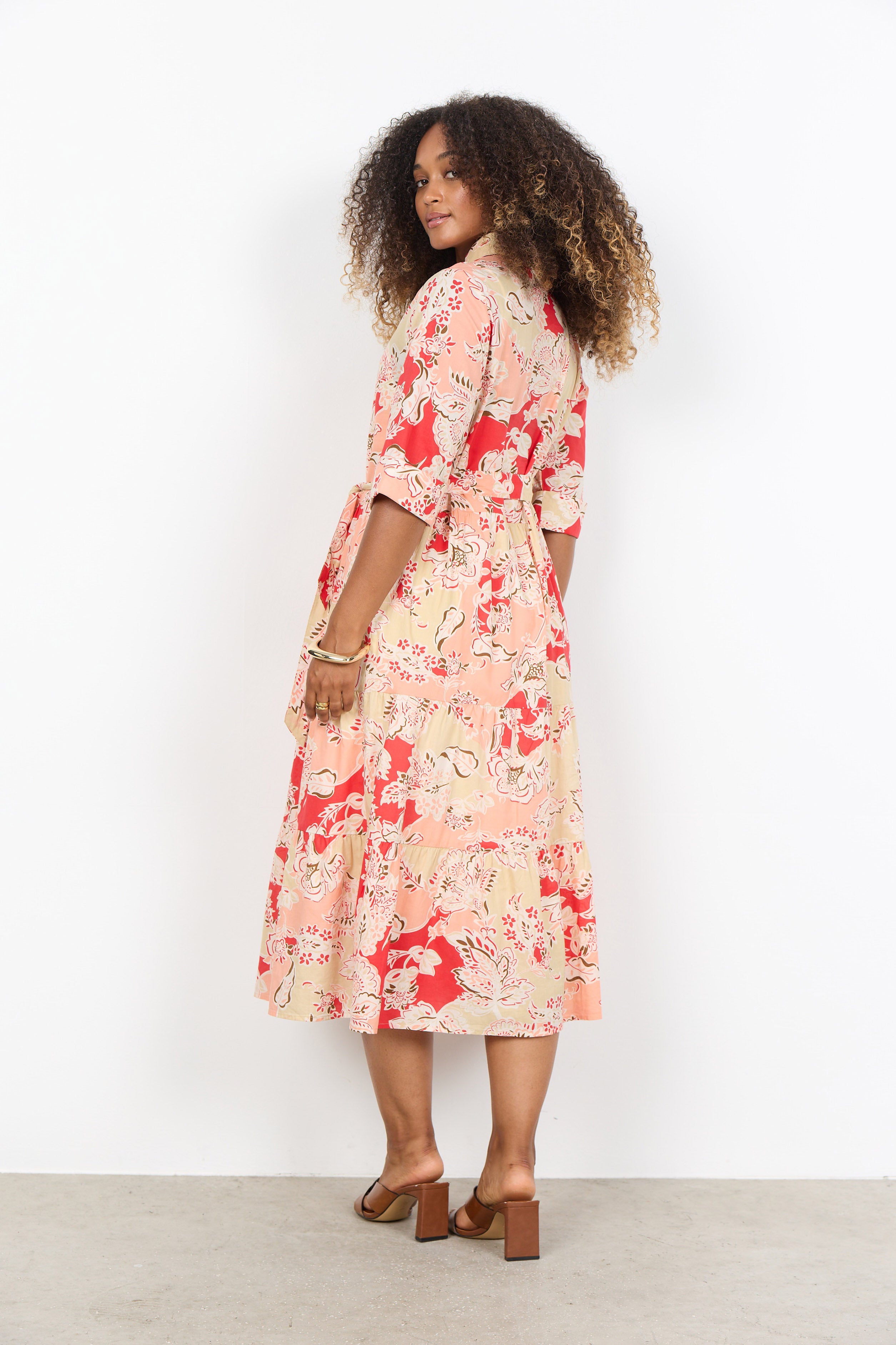 Soya Concept Faldine Midi Shirt Dress - Bittersweet Combi