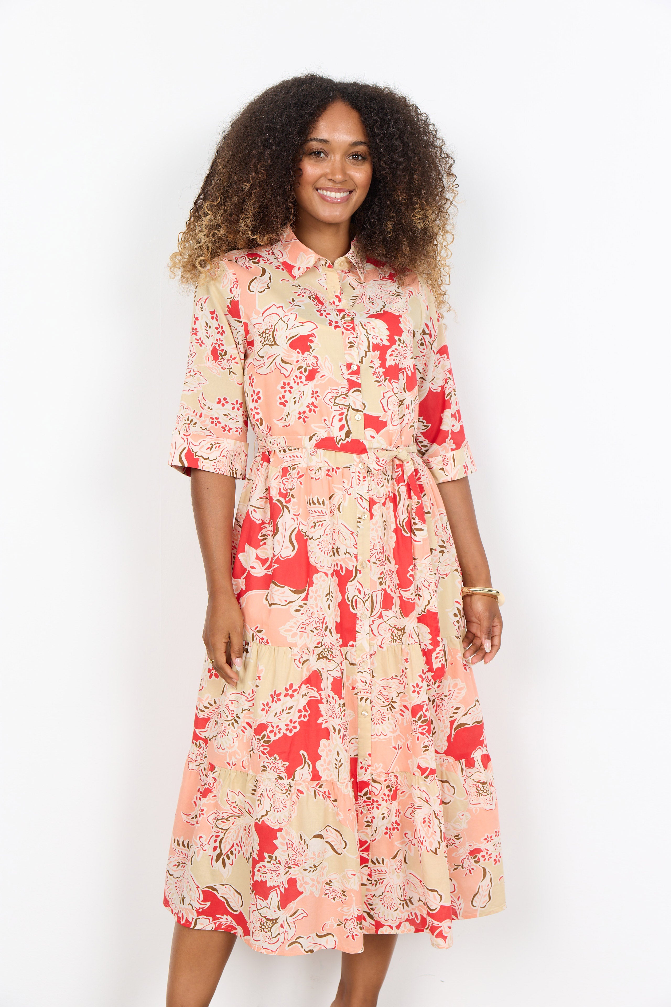 Soya Concept Faldine Midi Shirt Dress - Bittersweet Combi