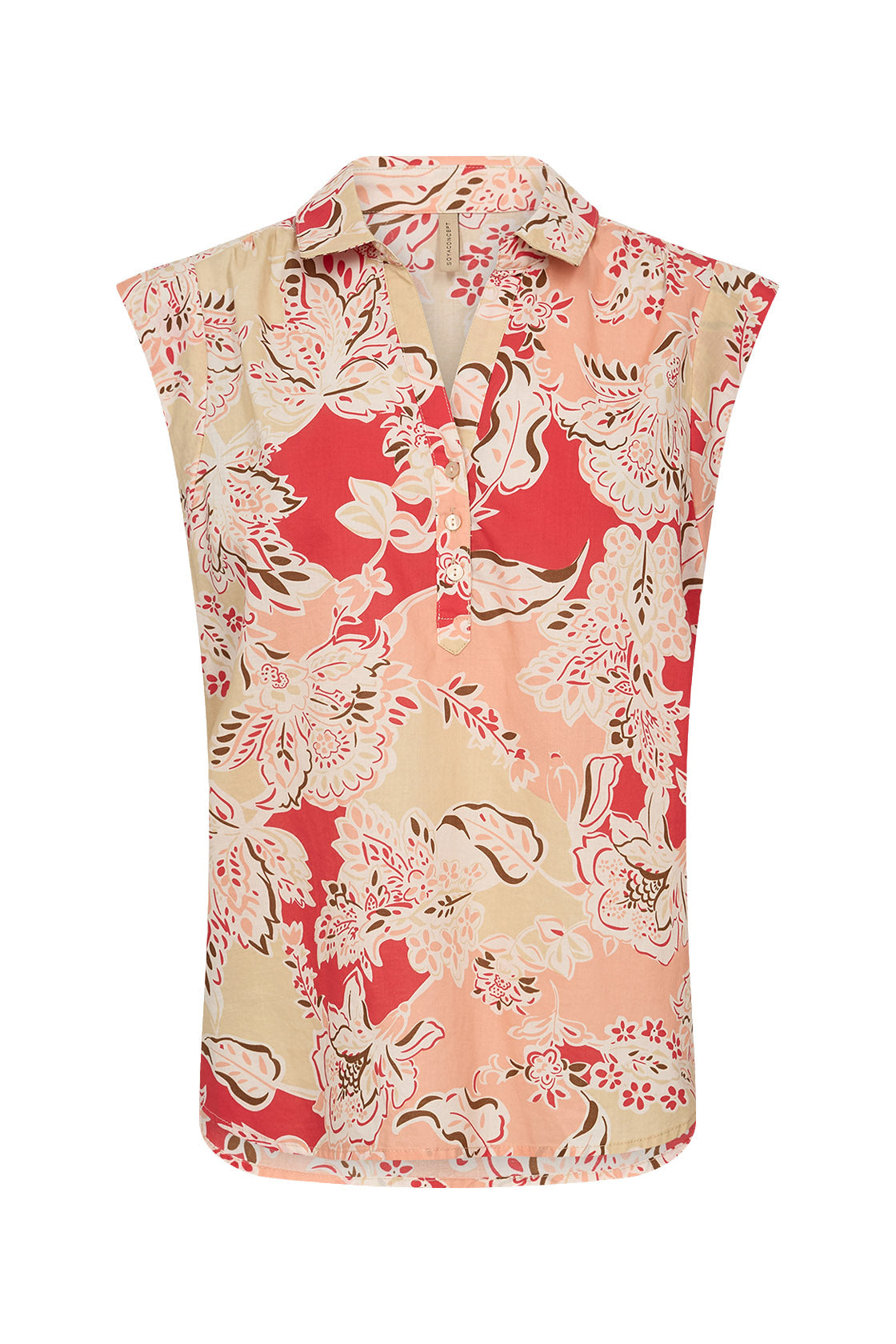Soya Concept Faldine Sleeveless Blouse - Bittersweet Combi