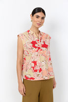 Soya Concept Faldine Sleeveless Blouse - Bittersweet Combi
