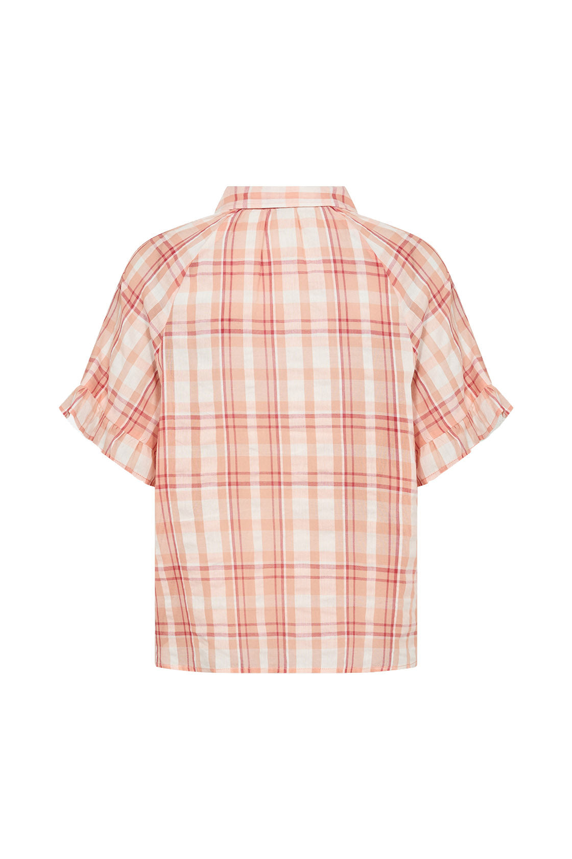 Soya Concept Farus Checked Blouse - Salmon Combi