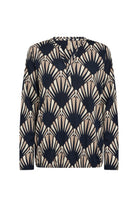 Soya Concept Felicity Art-Deco Blouse - Navy Combi