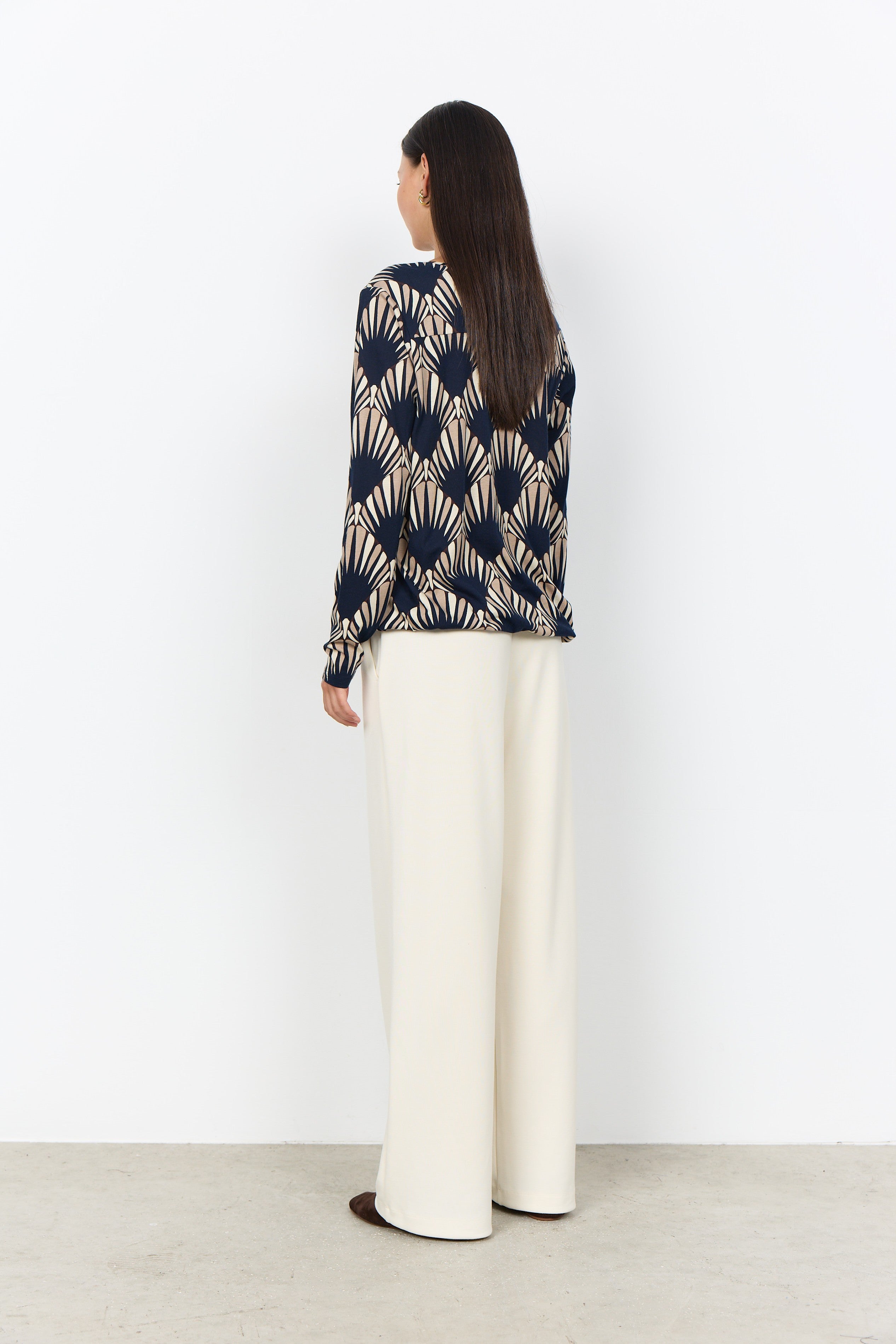 Soya Concept Felicity Art-Deco Blouse - Navy Combi