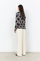 Soya Concept Felicity Art-Deco Blouse - Navy Combi