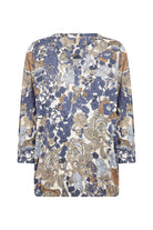 Soya Concept Felicity Printed 3/4 Sleeve Top - Navy Combi