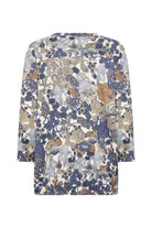 Soya Concept Felicity Printed 3/4 Sleeve Top - Navy Combi