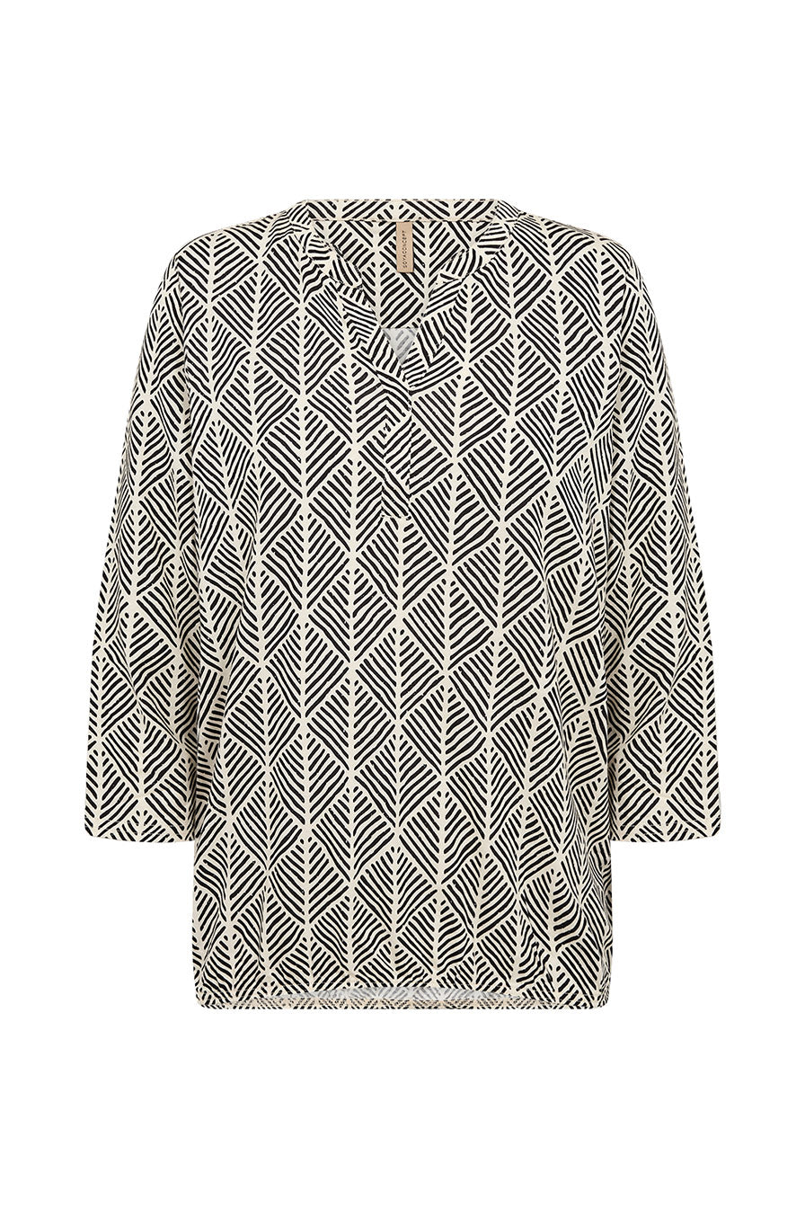 Soya Concept Felicity Printed Jersey Top - Black Combi