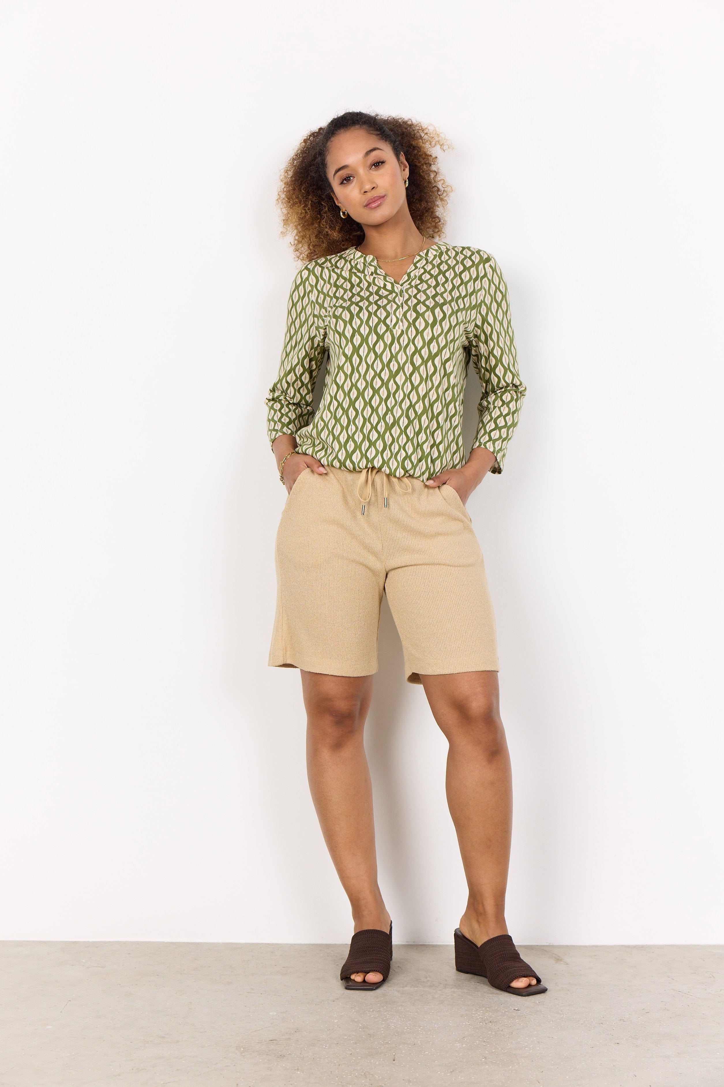 Soya Concept Felicity Printed Jersey Top - Calliste Green Combi