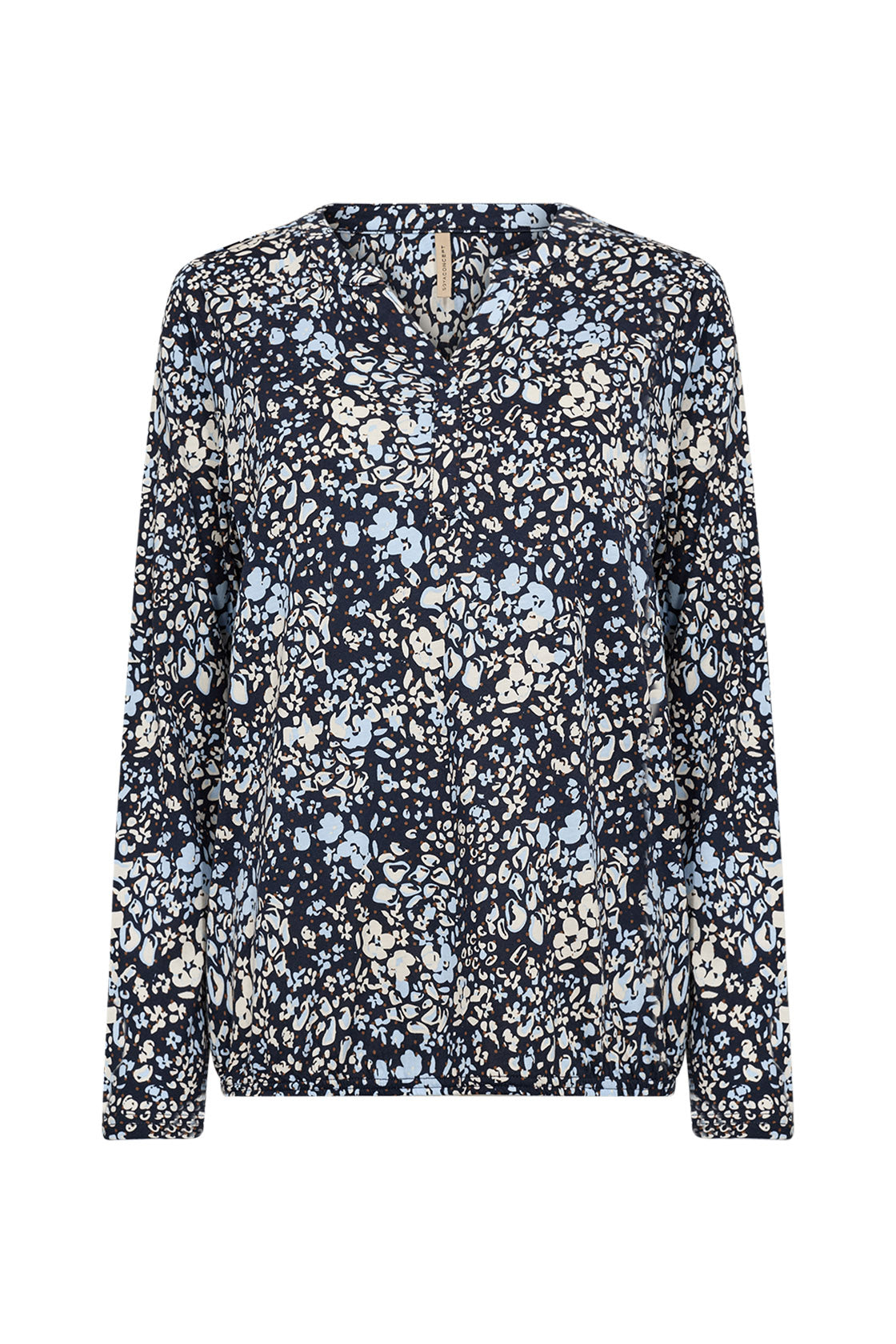 Soya Concept Felicity Printed Jersey Top - Navy Combi