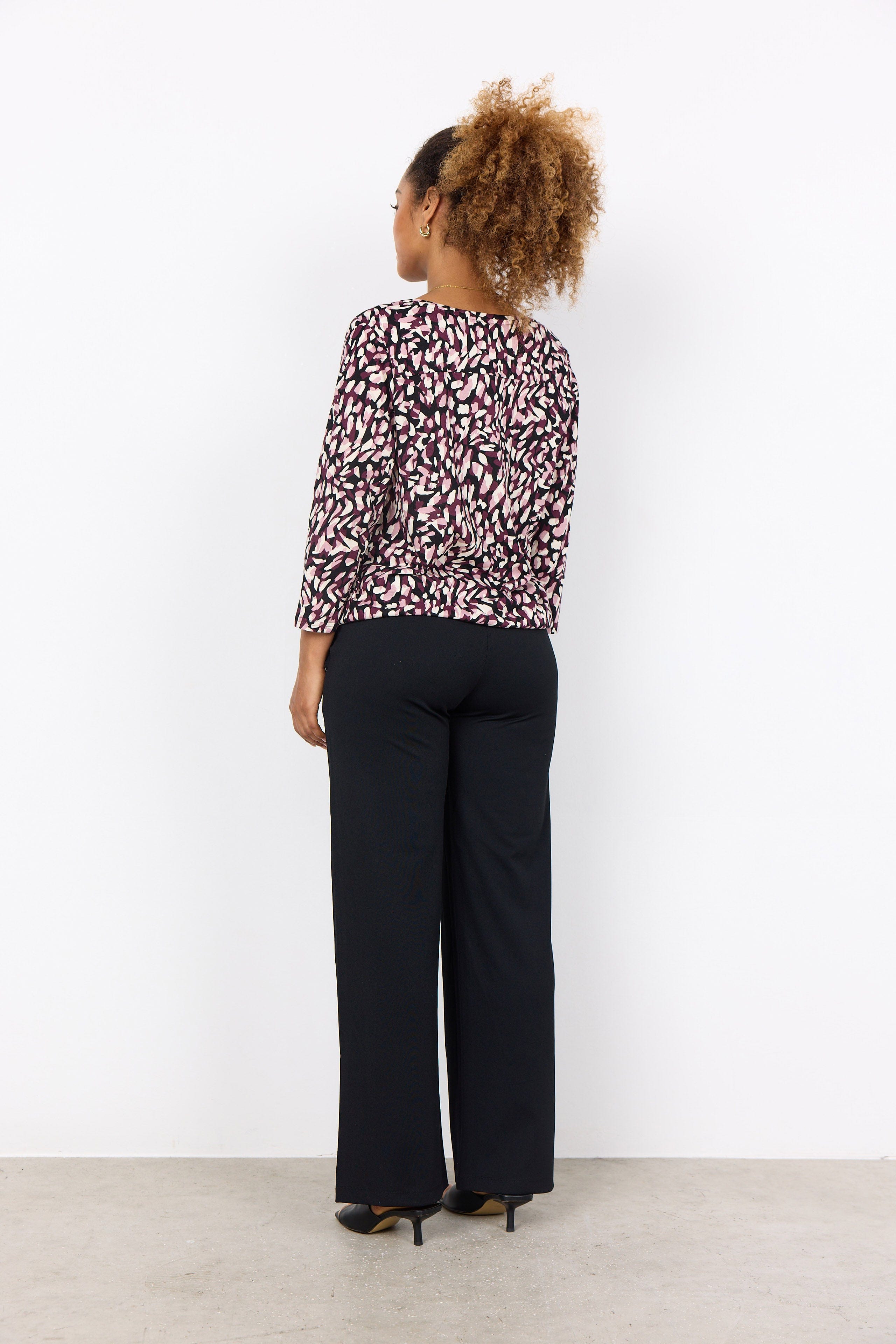 Soya Concept Felicity Printed Jersey Top - Wine Combi