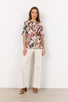 Soya Concept Felicity Printed T-Shirt - Peach Pink Combi