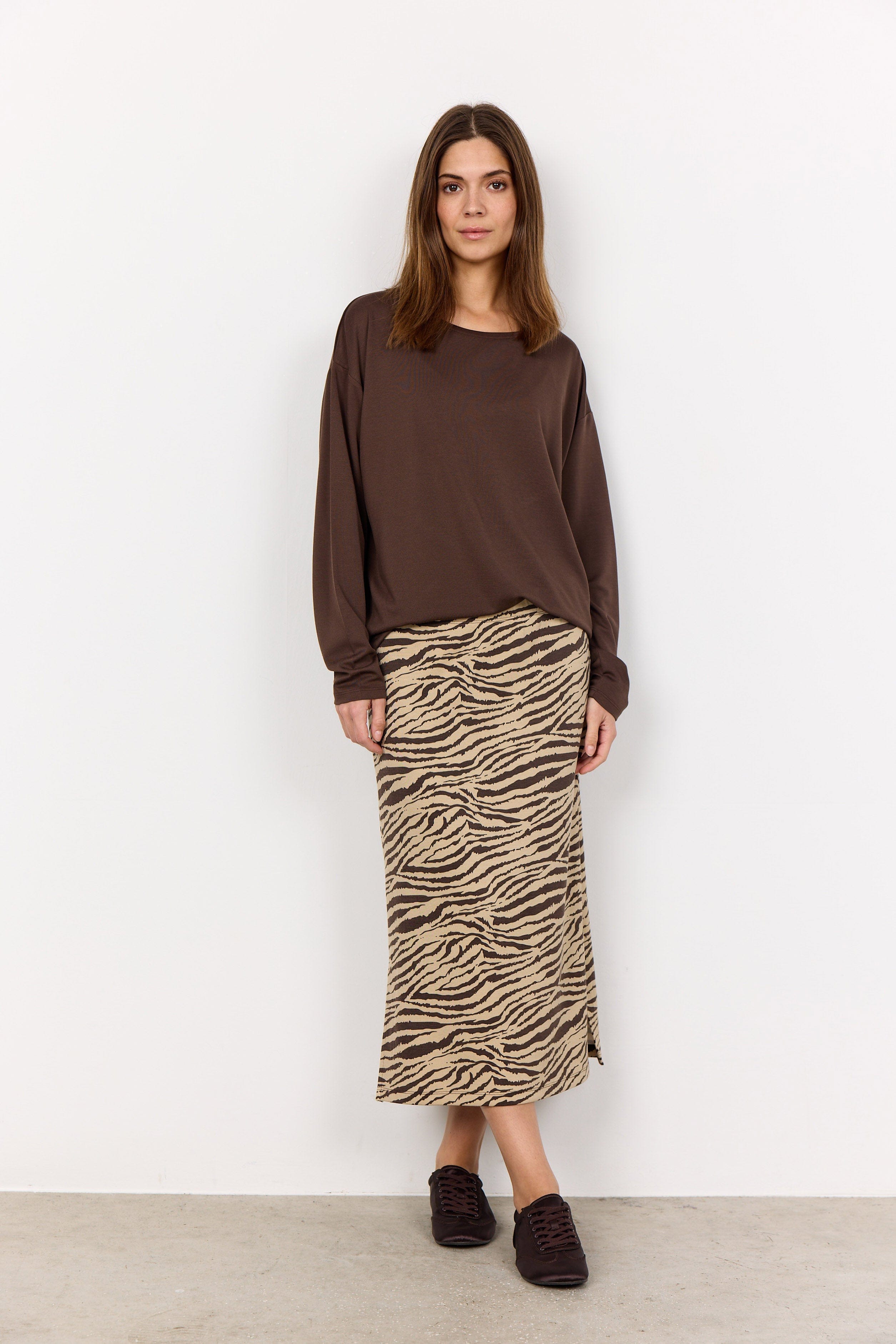 Soya Concept Felucca Modal Jersey Top - Hot Fudge