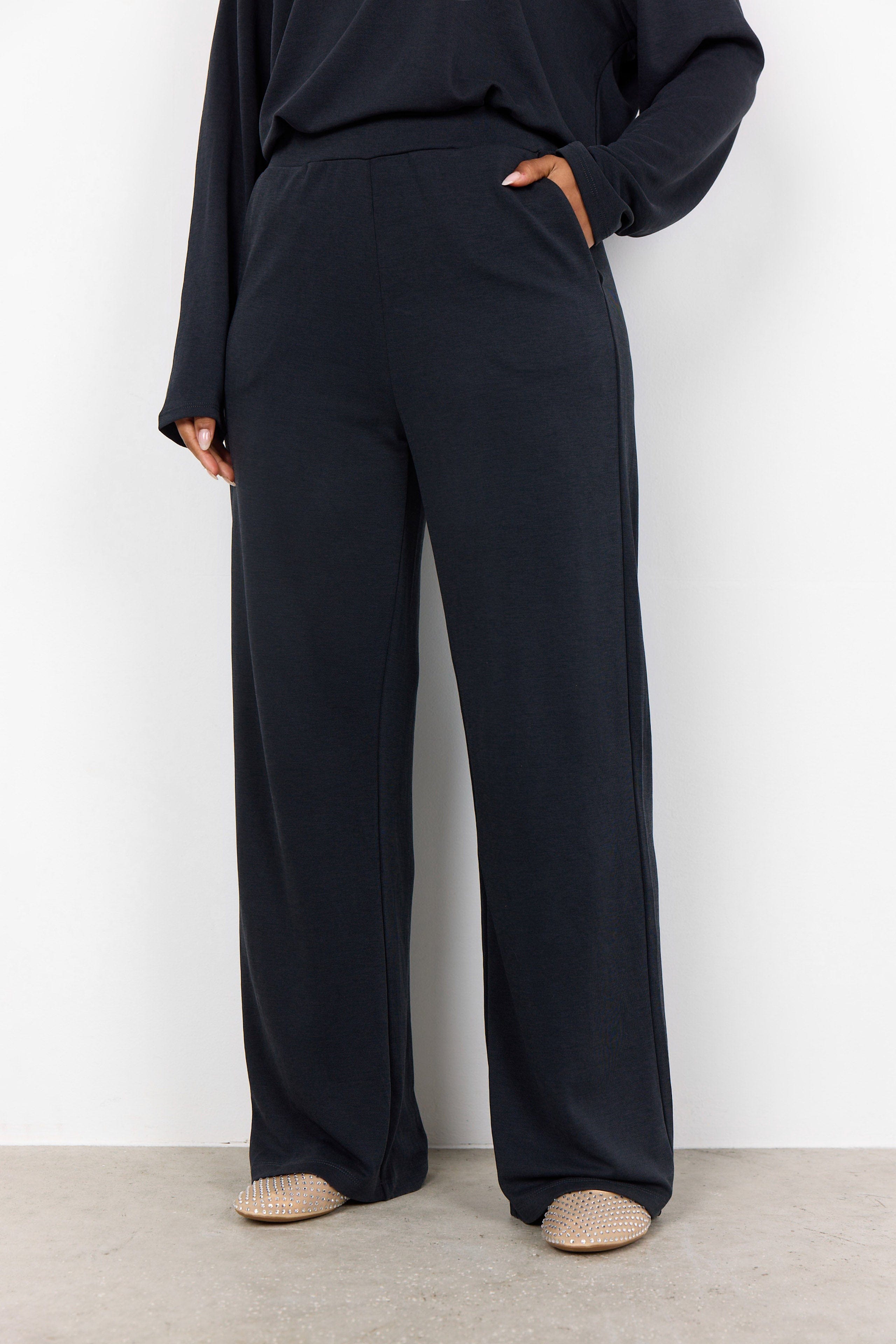 Soya Concept Felucca Modal Jersey Trousers - Black