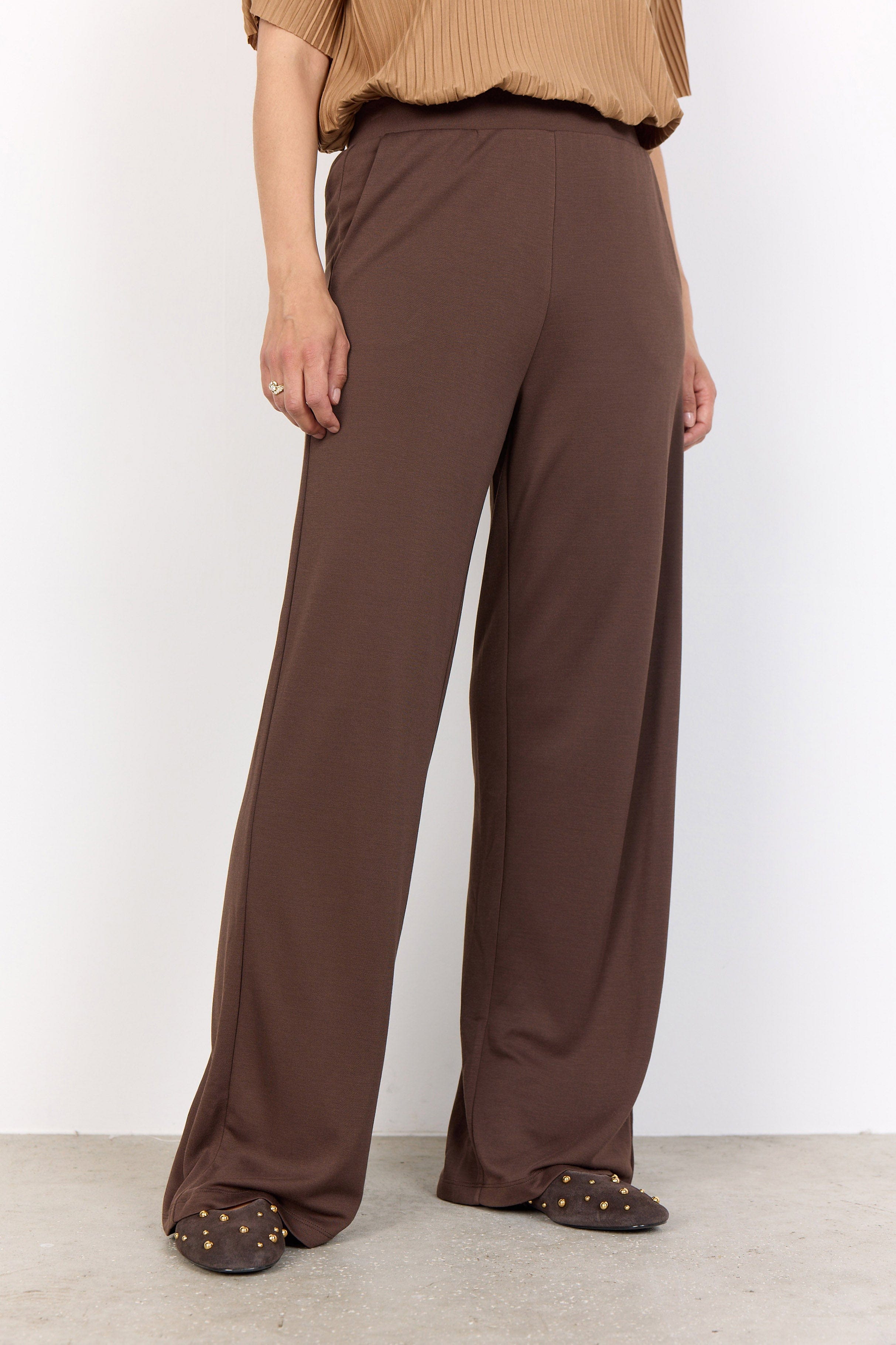 Soya Concept Felucca Modal Jersey Trousers - Hot Fudge